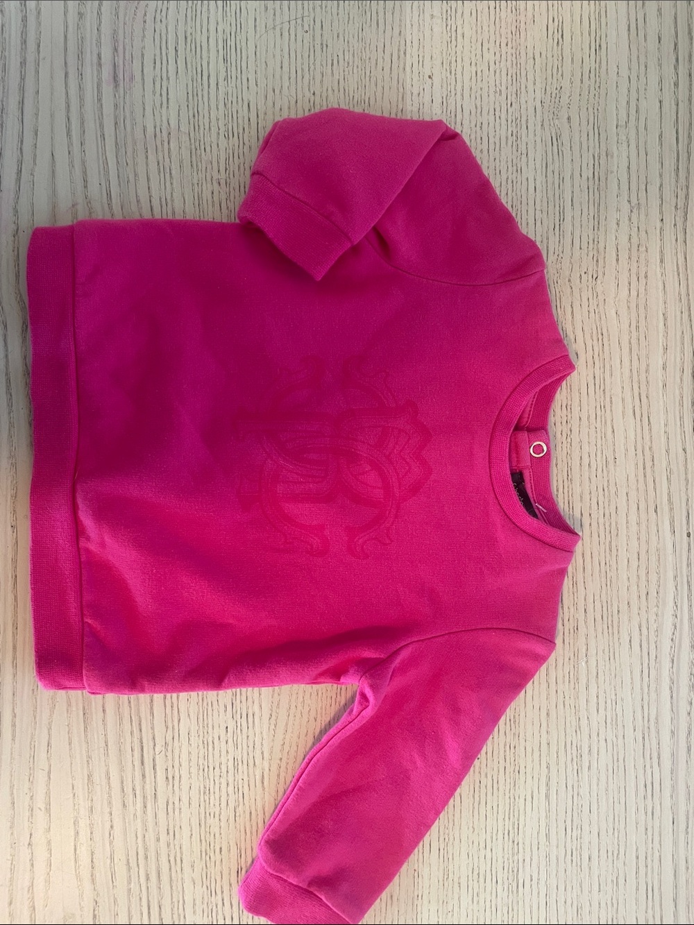 Roberto Cavalli Girls' Hot Pink Long-Sleeve Logo Top